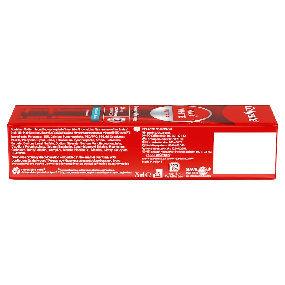 image 1 of Colgate Max White Ultra Fresh Pearls Whitening Toothpaste 75ml