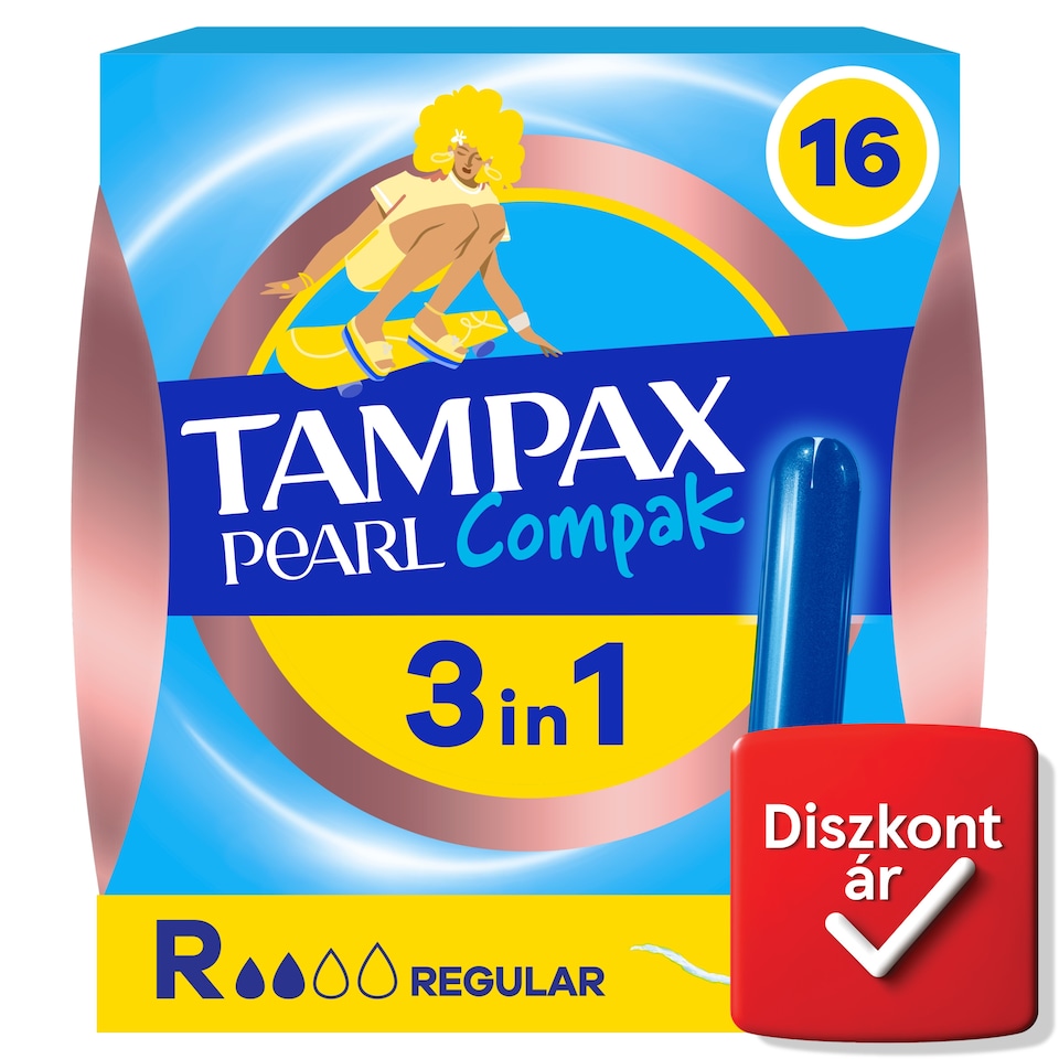 image 1 of Tampax Pearl Compak Regular Tampons With Applicator x16