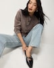 image 1 of F&F Knitted Crew Neck Cardigan in Mink