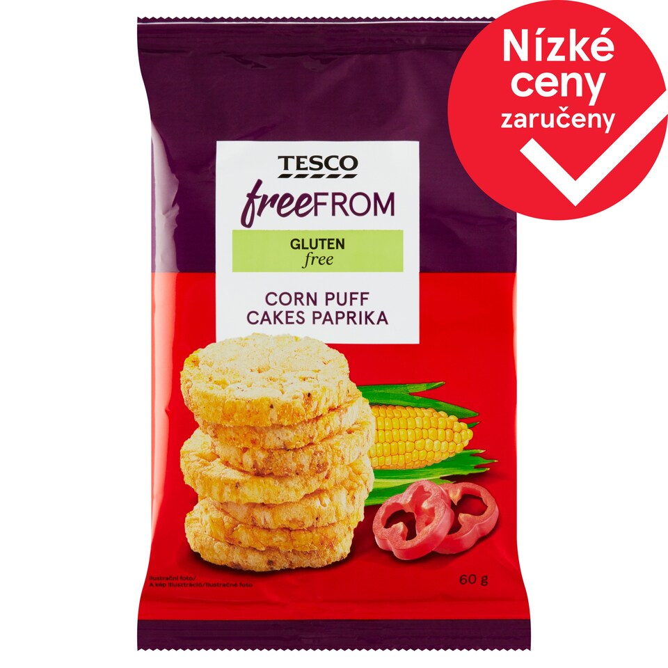 Tesco Free From Kukuřičné chlebíčky s paprikovou příchutí 60g