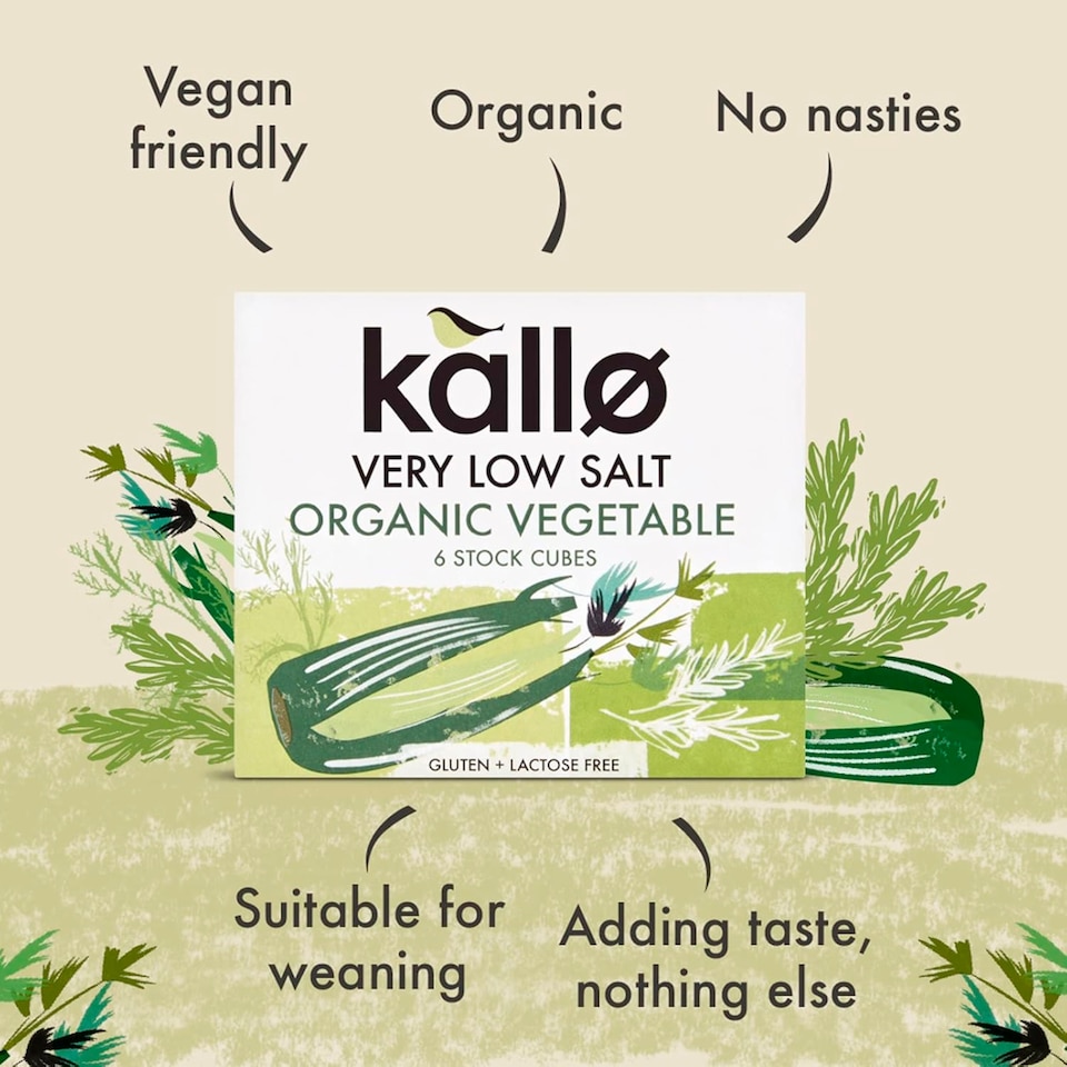 image 1 of Kallo Organic Low Salt Vegetable Stock Cube 60G