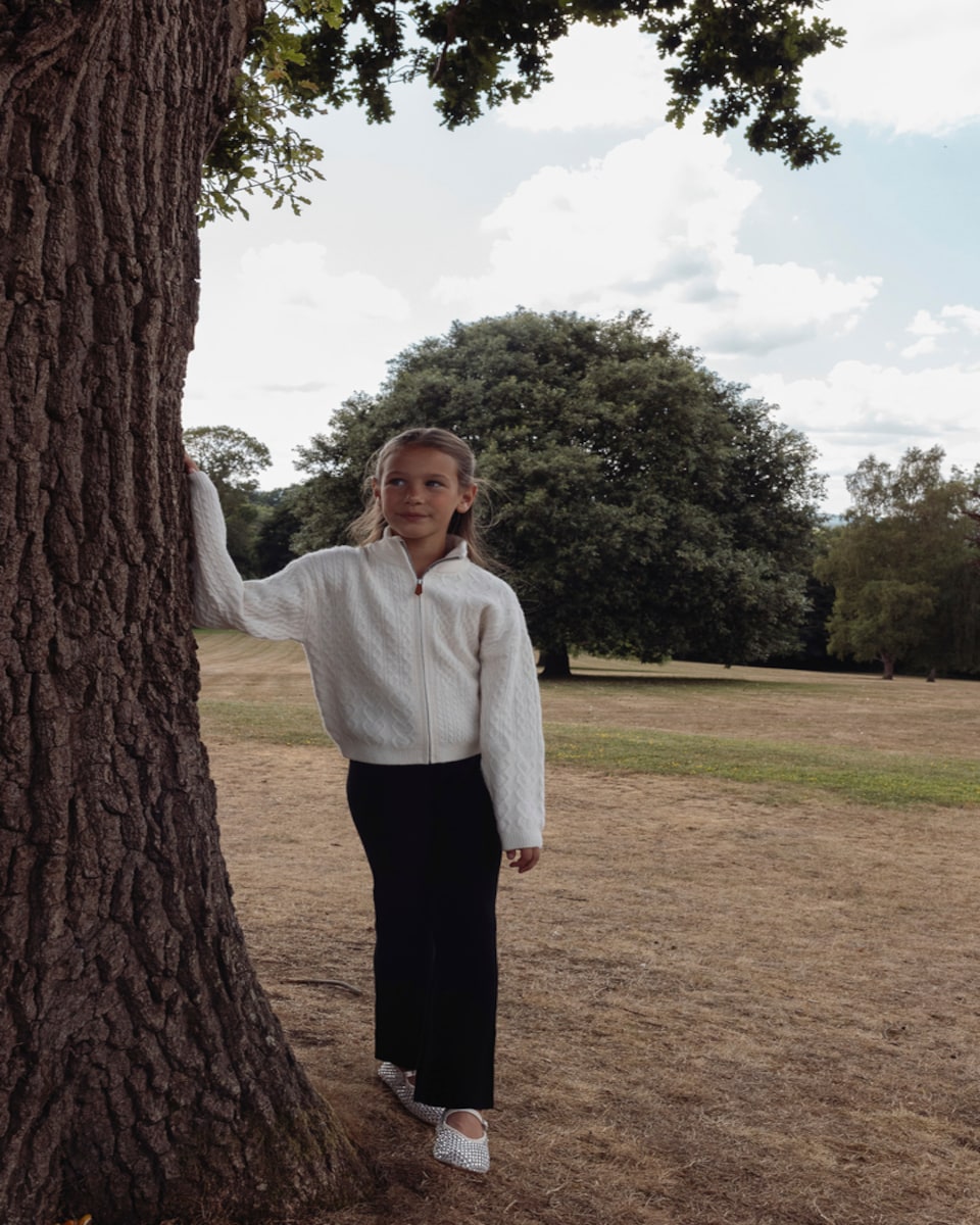 image 1 of F&F x Samantha Faiers Knitted Flared Trousers in Black