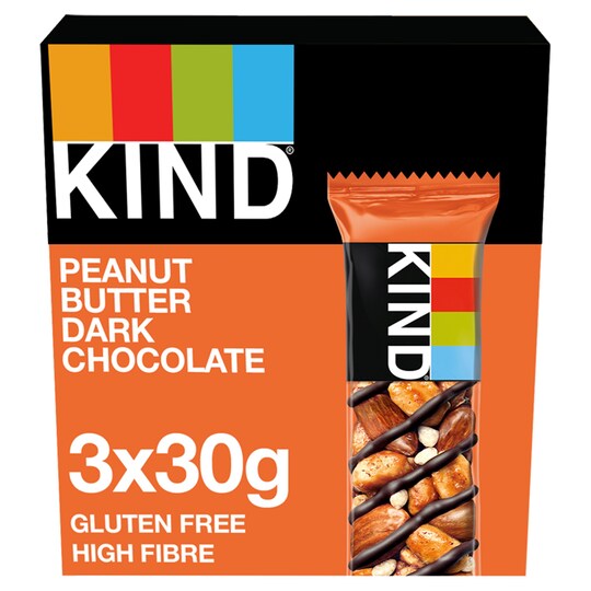 Kind Peanut Butter & Dark Chocolate Nut Bars 3 X 30G Tesco Groceries