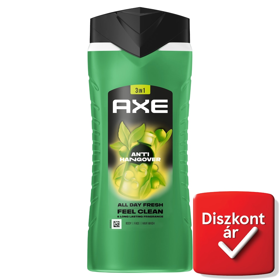AXE Anti Hangover 3 in 1 tusfürdő testre, arcra, hajra 400 ml