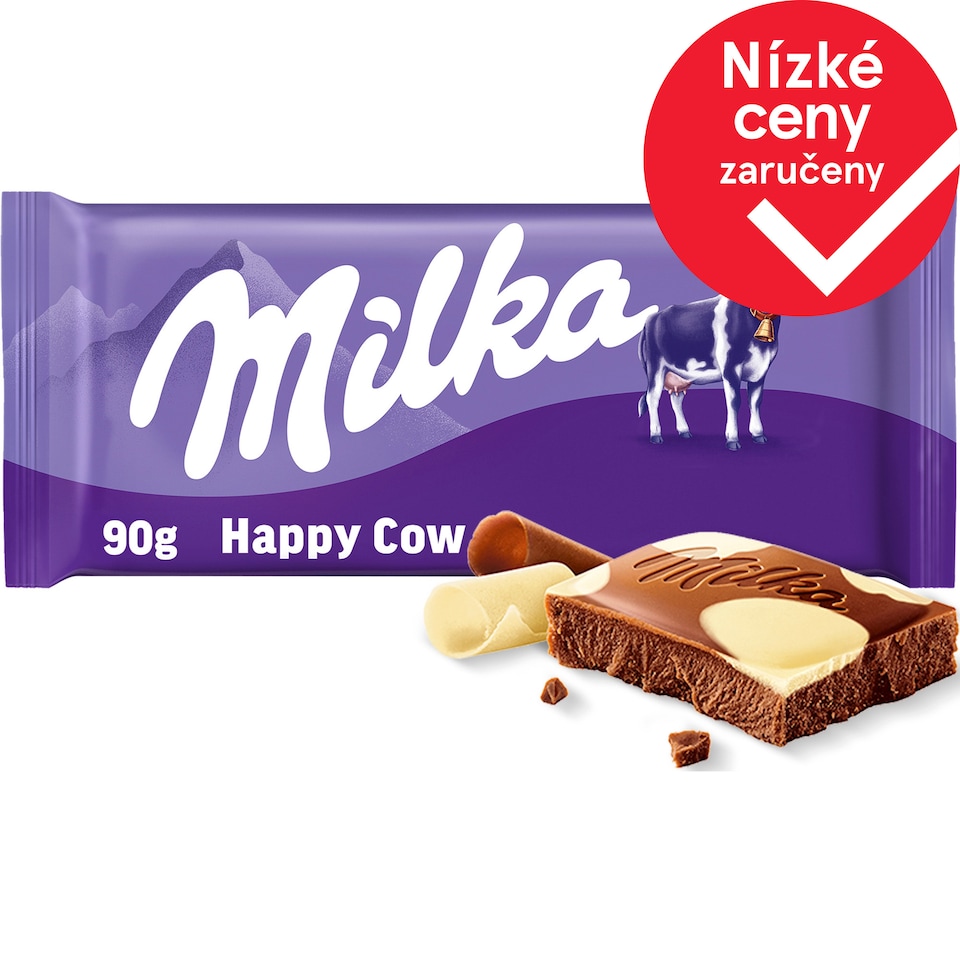 Milka čokoláda Happy Cow mléčná a bílá 90g