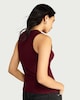 image 3 of F&F Cotton Rich Ribbed Vest in Burgundy