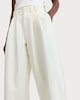 image 1 of F&F Pure Cotton Pleated High Rise Wide Leg Trousers in Ecru