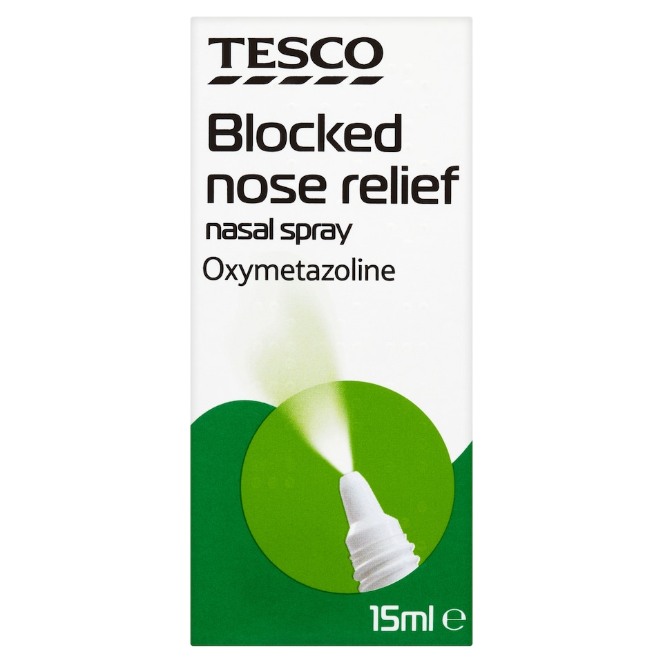 Tesco Health Blocked Nose Relief Decongestant Nasal Spray 15ml