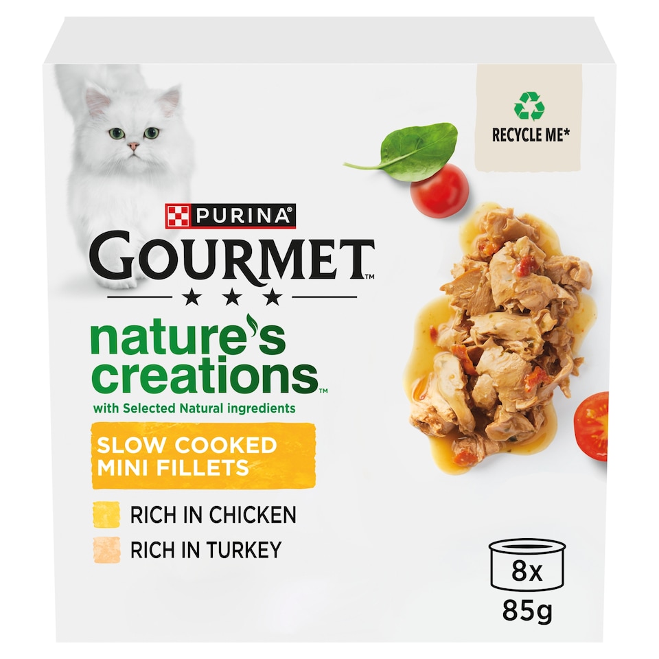 image 1 of GOURMET Nature's Creations Poultry Wet Cat Food 8x85g