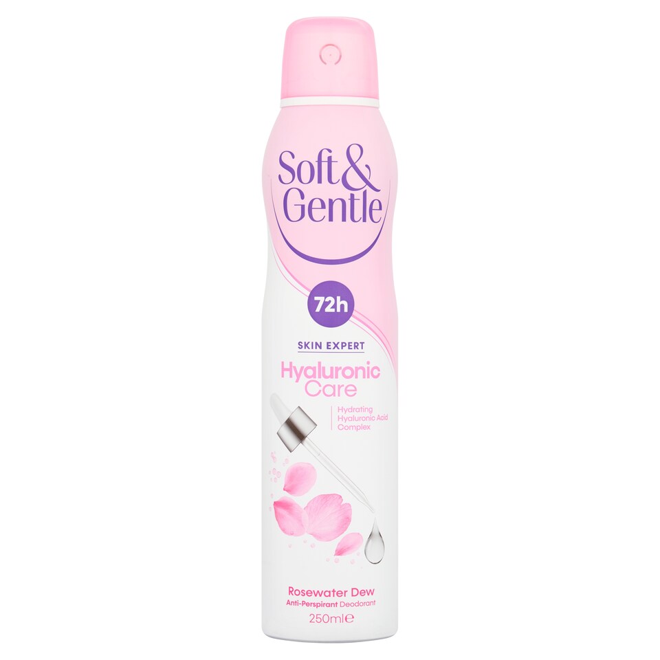 image 1 of Soft & Gentle Rosewater Dew Hyaluronic Care 72H Anti-Perspirant Deodorant Spray 250ml