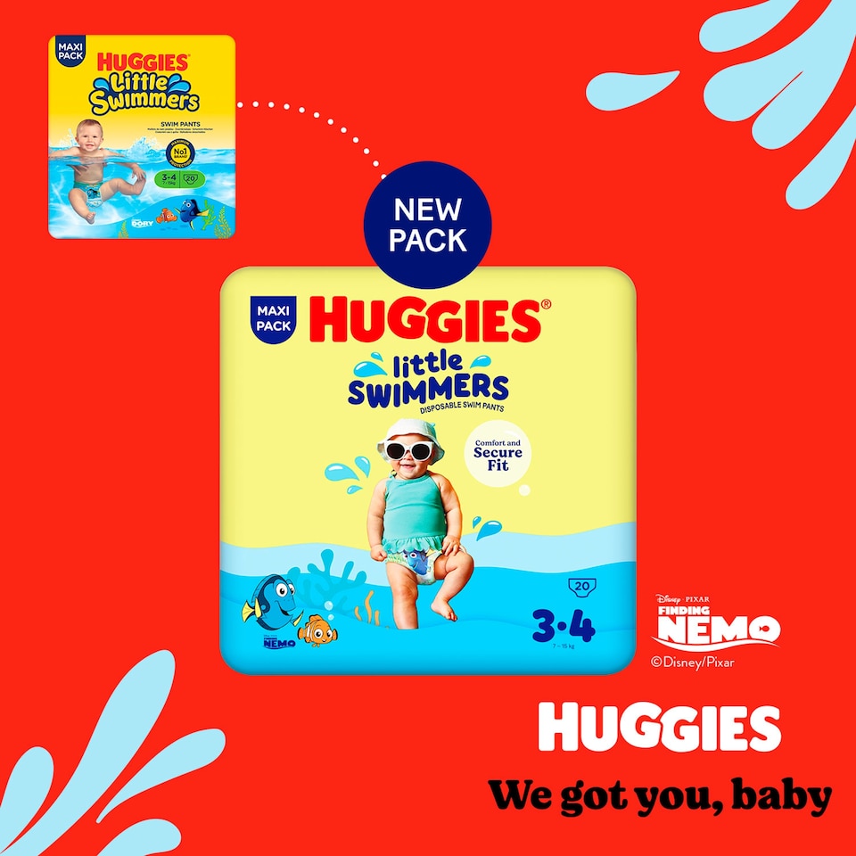image 1 of Huggies Little Swimmers Swim Pants Size 3-4 20 Pack