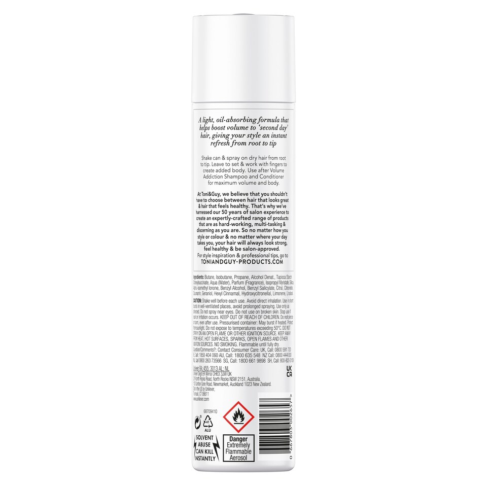image 1 of Toni & Guy Glamour High Volume Dry Shampoo 250Ml