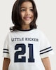 image 2 of F&F Boys Pure Cotton Little Kicker Short Sleeved T-Shirt in Cream