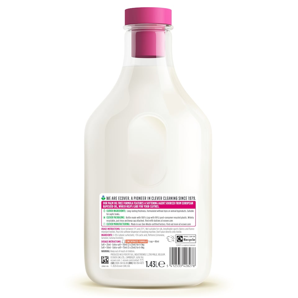 image 1 of Ecover Fabric Softener Apple Blossom & Almond 1.43L