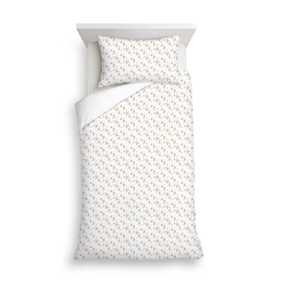 F&F Home Golden Ditsy Floral Crinkle Duvet Set Single