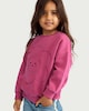 image 1 of F&F Girls Pure Cotton Flower Embroidered Sweatshirt in Pink