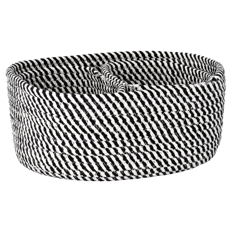 Tesco Black & White Rope Basket Set Of 3