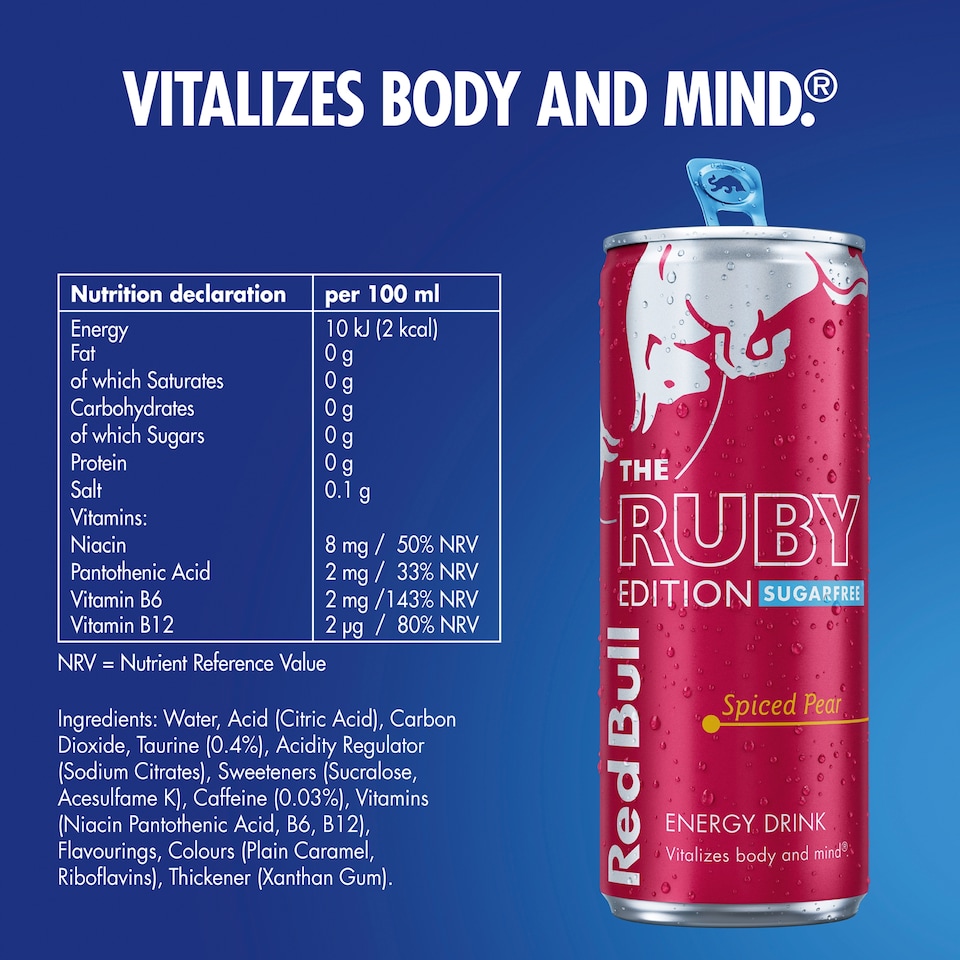 image 1 of Red Bull The Ruby Edition Sugarfree Energy Drink - Spiced Pear 355ml