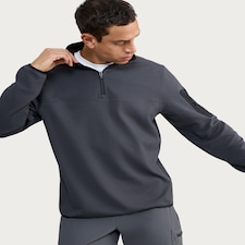 F&F Active TECHSPORT Regular Fit Half Zip Sweatshirt in Grey