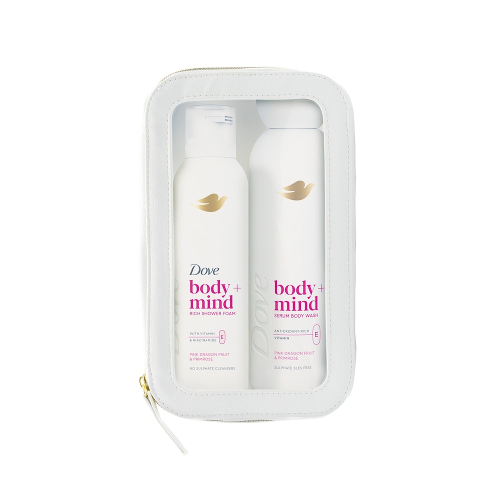 image 1 of  Dove Body + Mind Serum Body Wash & Shower Foam Gift Set