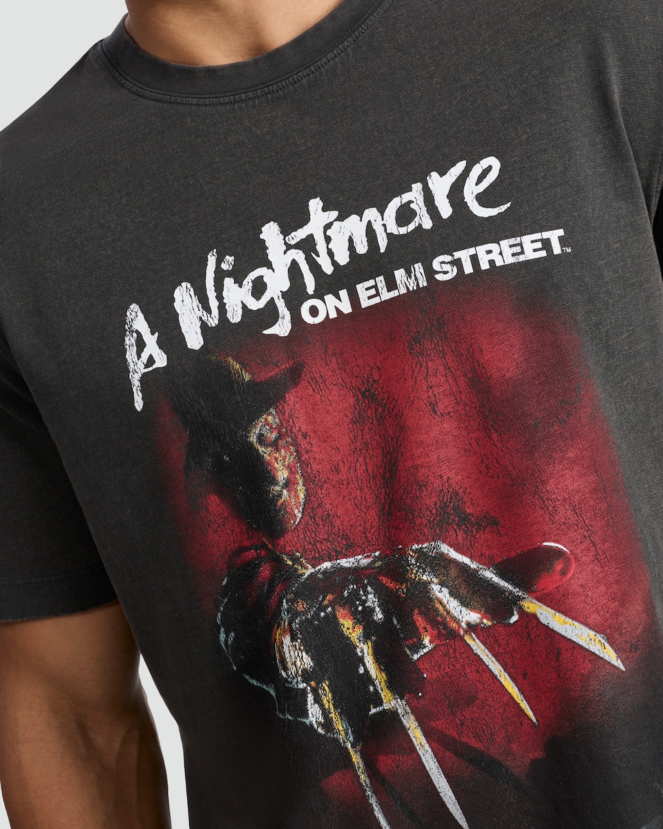image 1 of A Nightmare on Elm Street Pure Cotton T-Shirt in Black