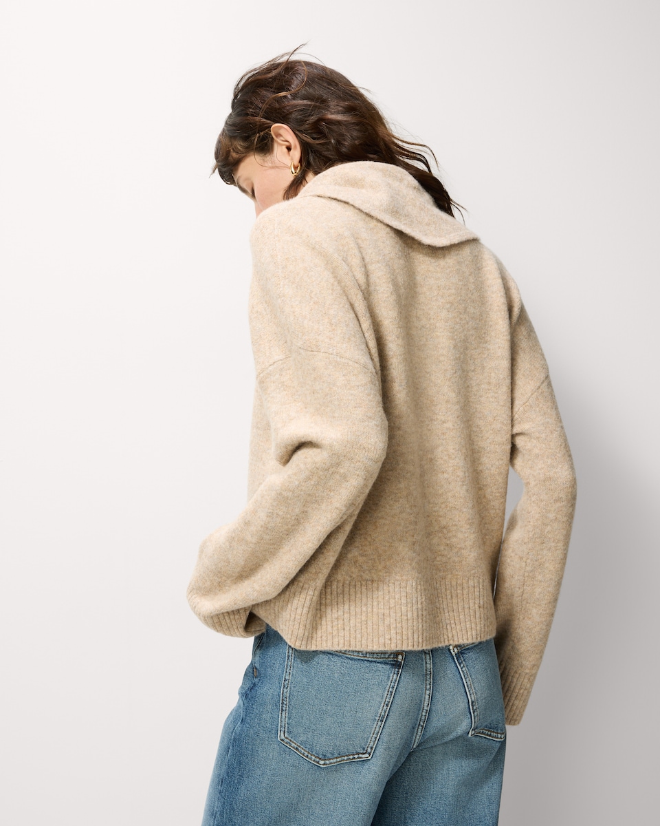 image 1 of F&F Scarf Neck Knitted Jumper with Wool in Neutral