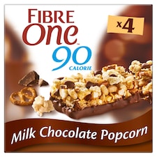 Fibre One 90 Calorie Milk Chocolate Popcorn Bars 4 x 21g (84g)