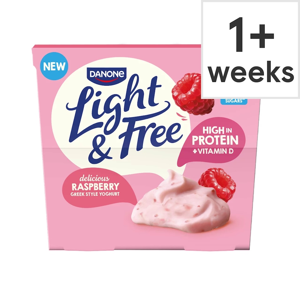 image 1 of Light & Free Raspberry Greek Style Fat Free Yoghurt 4x115g