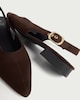 image 3 of F&F Pointed Toe Slingback Shoes in Brown