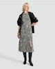 image 2 of F&F Polka Dot Puff Sleeve Midi Dress in Multi Black White