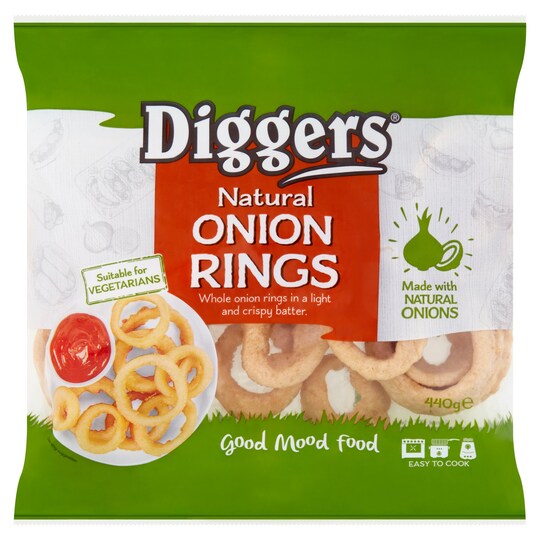 Diggers Natural Onion Rings 440G Tesco Groceries