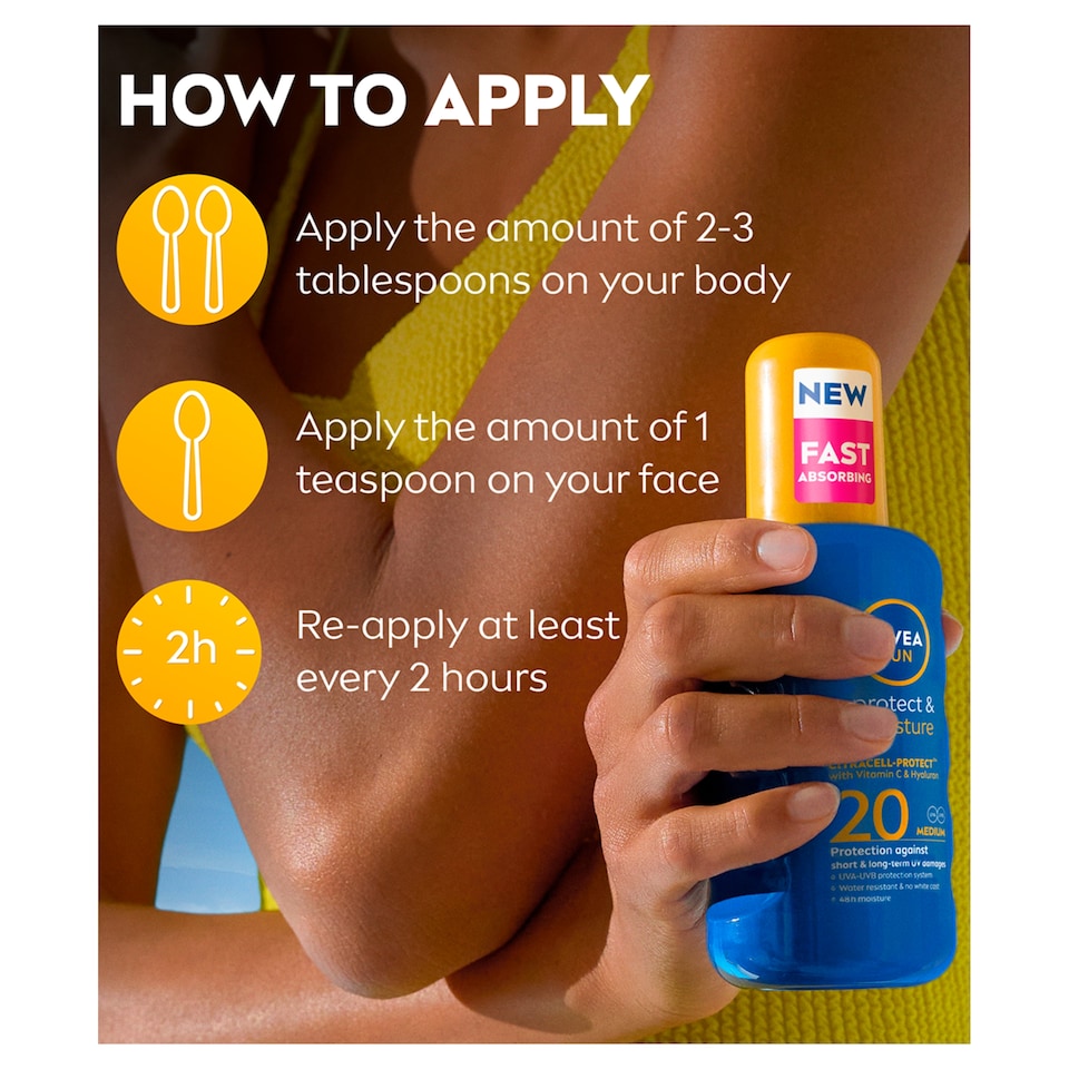 image 1 of NIVEA SUN Protect & Moisture Sun Cream Spray SPF20 200ml