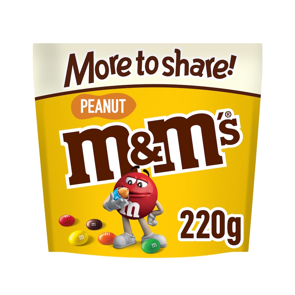 M&M's Peanut Milk Chocolate Pouch Bag 220g