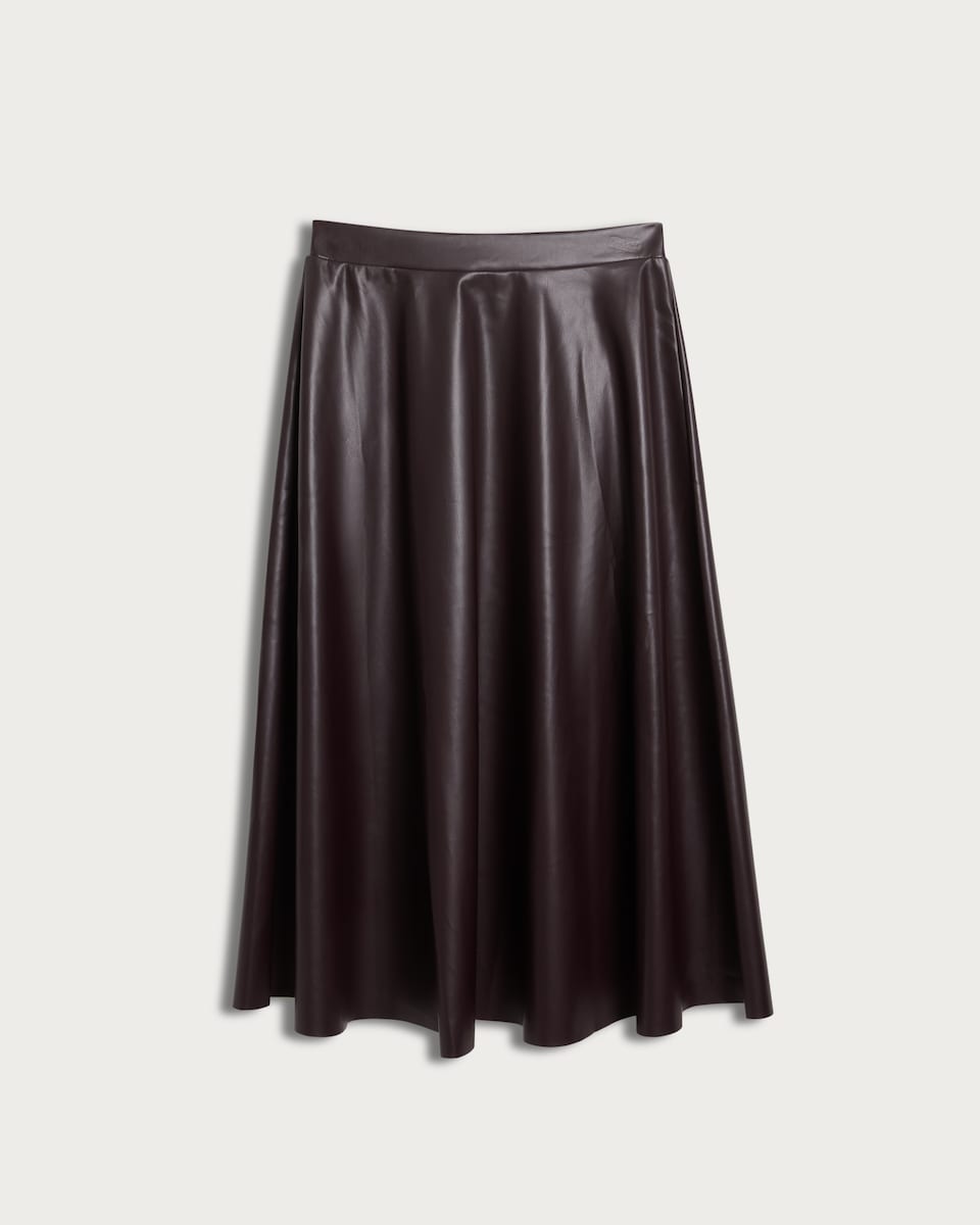 image 1 of OH ME OH MY Faux Leather Co-ord Midi Skirt in Black