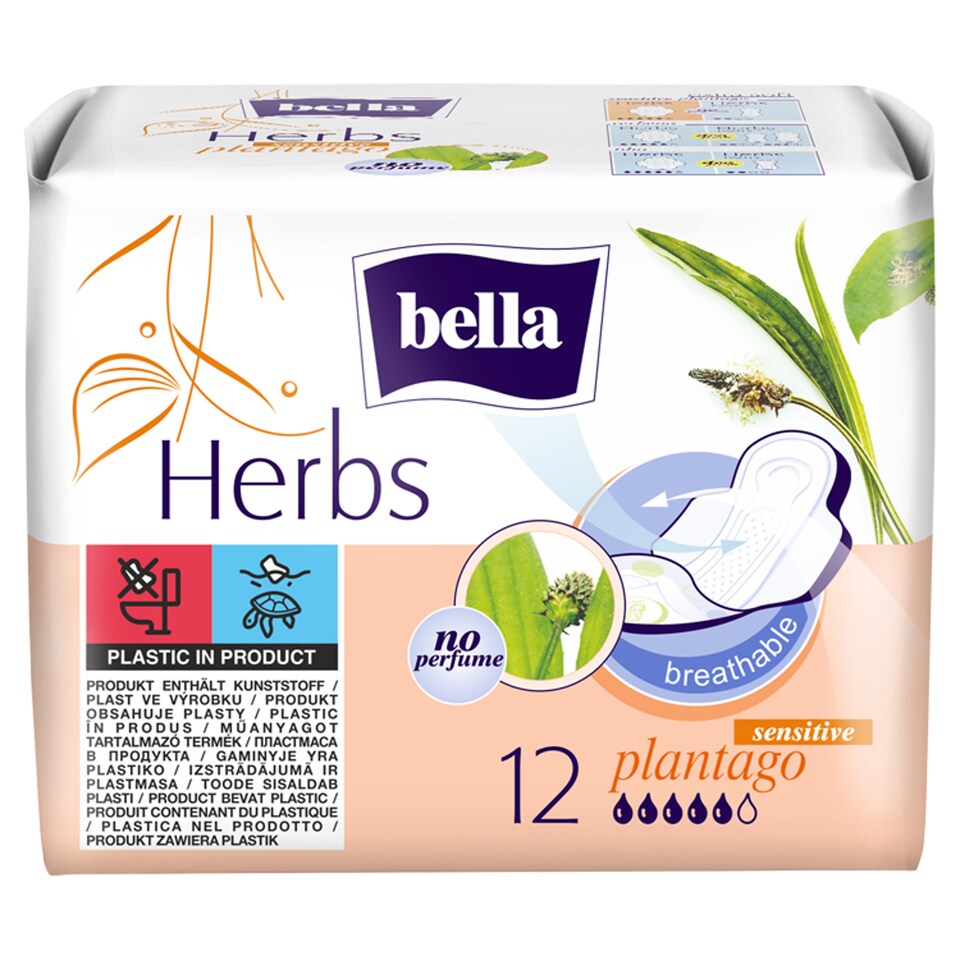 Bella Herbs egészségügyi betét, lándzsás útifű 12 db