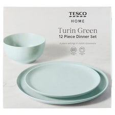 Tesco Home Turin étkészlet zöld 12 db-os