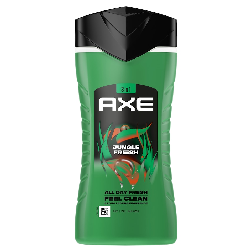 AXE Jungle Fresh 3 in 1 tusfürdő testre, arcra, hajra 250 ml