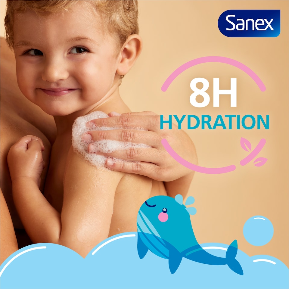image 1 of Sanex Zero% Baby Hypoallergenic Fragrance Free Bath Wash & Shampoo 450ml