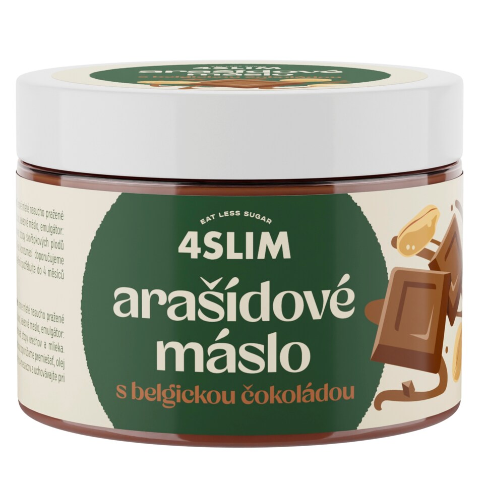 4Slim Arašídové  máslo s belgickou čokoládou 500g
