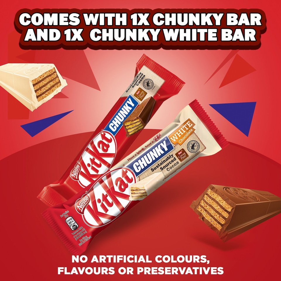 image 1 of Kit Kat Chunky Milk & White Chocolate Easter Egg & 2 Bars 230g