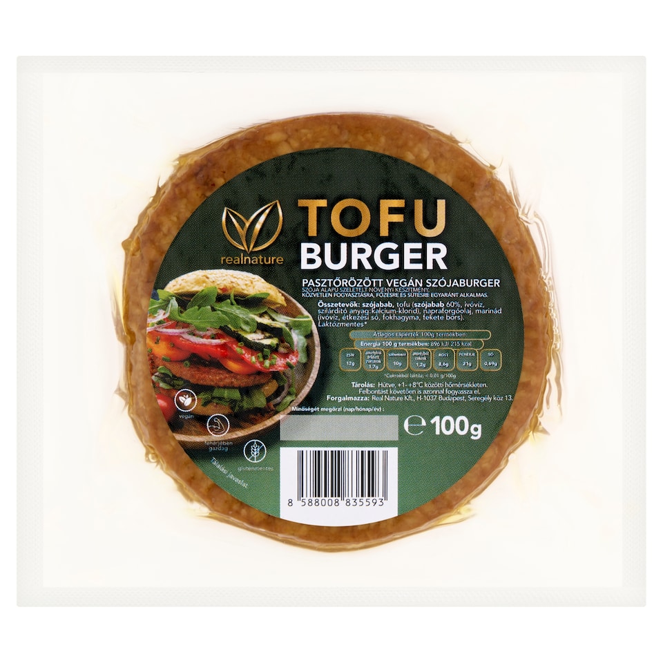 image 1 of Real Nature Tofu Vegan Soy Burger 100 g