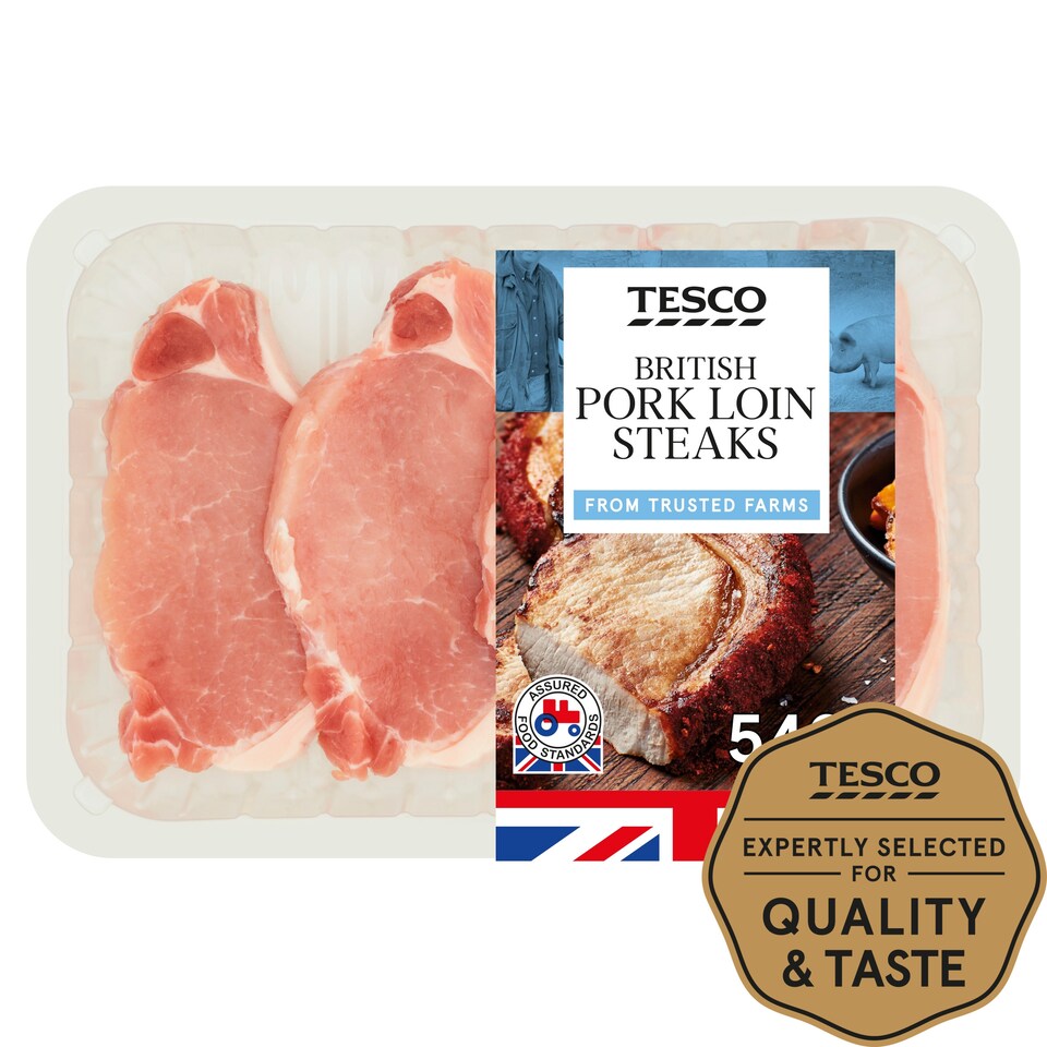 Tesco Pork Loin Steaks 4 Pack 540G