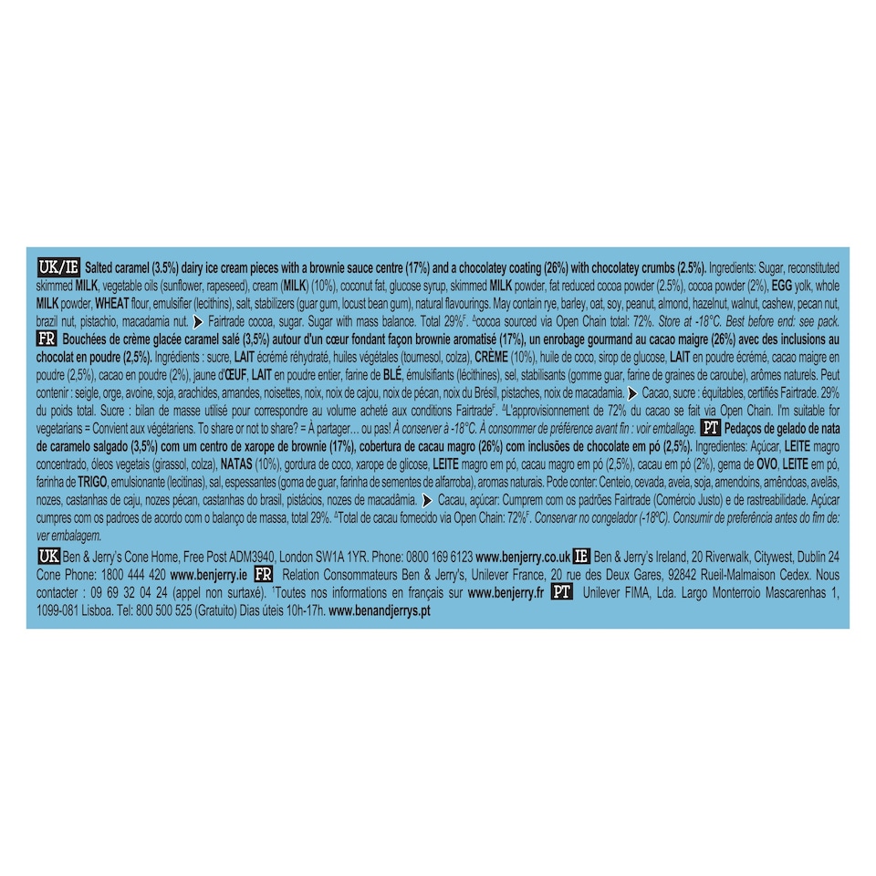 image 1 of  Ben & Jerry's Peaces Salted Caramel Brownie Ice Cream x10 160ml