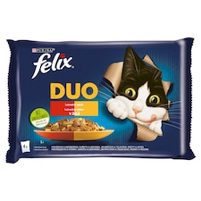Felix Fantastic DUO kapsičky pre mačky kura a ľadvinky, hovädzie a hydina, morka a pečeň 4 x 85 g