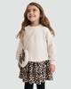 image 1 of F&F Girls 2-Piece Cotton Rich Leopard Print Twofer Dress and Bag Set in Multi Brown