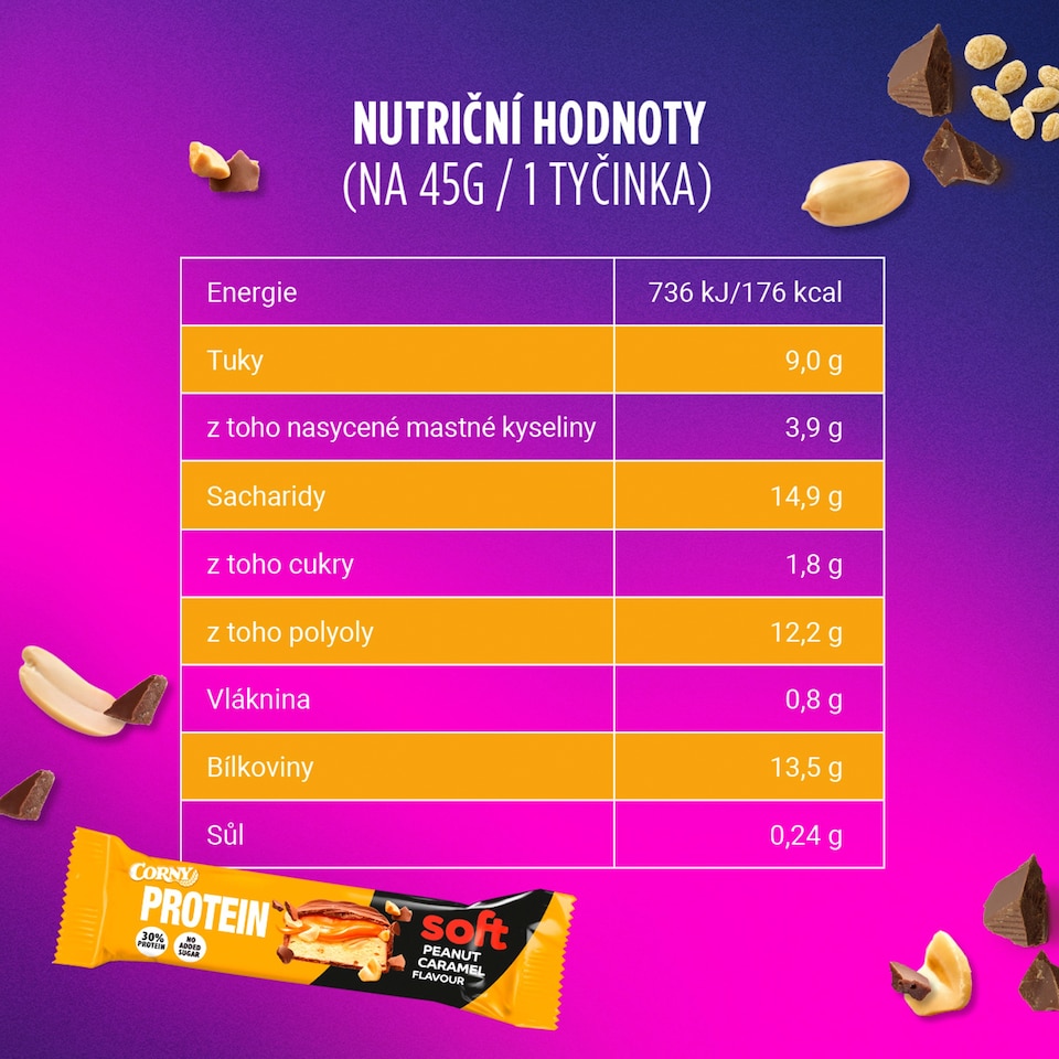 image 1 of Corny Protein Soft Peanut Caramel Flavour 45 g