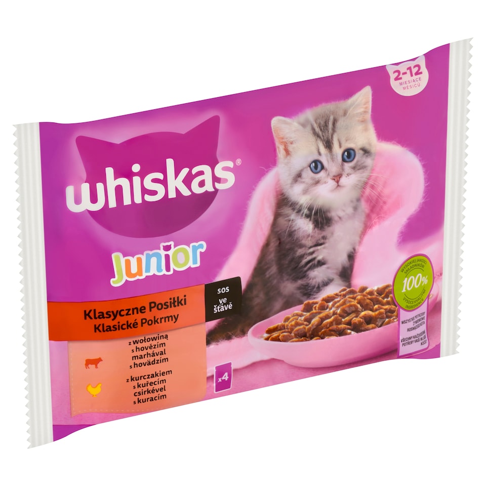 Whiskas Junior Classic Meals in Juice 4 x 85g (340g)