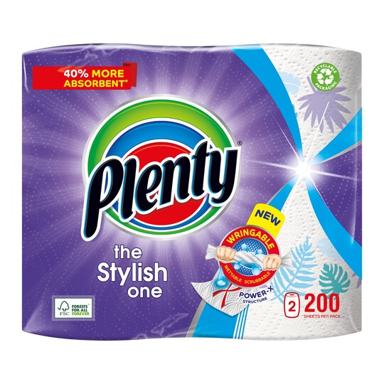 Plenty Stylish Kitchen Roll 200 Sheets Tesco Groceries