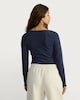 image 4 of OH ME OH MY Cotton Rich Ruched Lace Trim Top in Navy