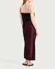 image 3 of F&F Satin Midi Slip Skirt in Burgundy